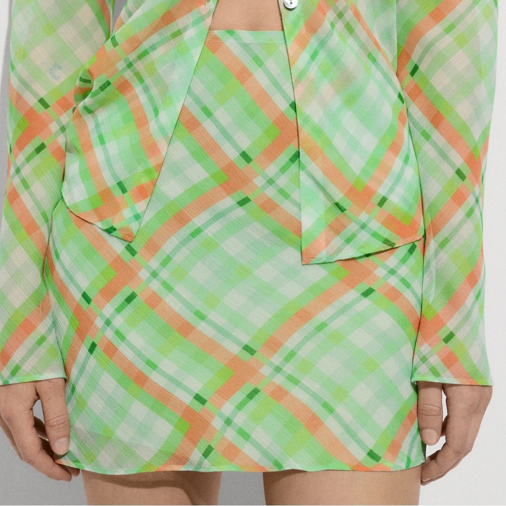 Check Print Mini Skirt by Mango